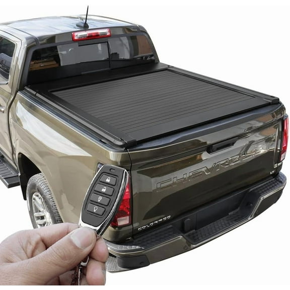 Syneticusa ER Power Retract Retractable Hard Truck Bed Tonneau Cover for 2015-2025 Chevy Colorado/GMC Canyon | 5'1” (61”) Bed | Aluminum Matte Black Low Profile Waterproof