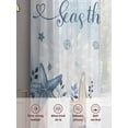 thumbnail image 6 of Blue Ocean Sheer Curtains 54 Inch Long 2 Panels, Seas The Day Eucalyptus Leaf Starfish Coastal Light Filtering Rod Pocket Curtains, Sheer Voile Drapes for Living Room Bedroom, 52"x54", 6 of 8