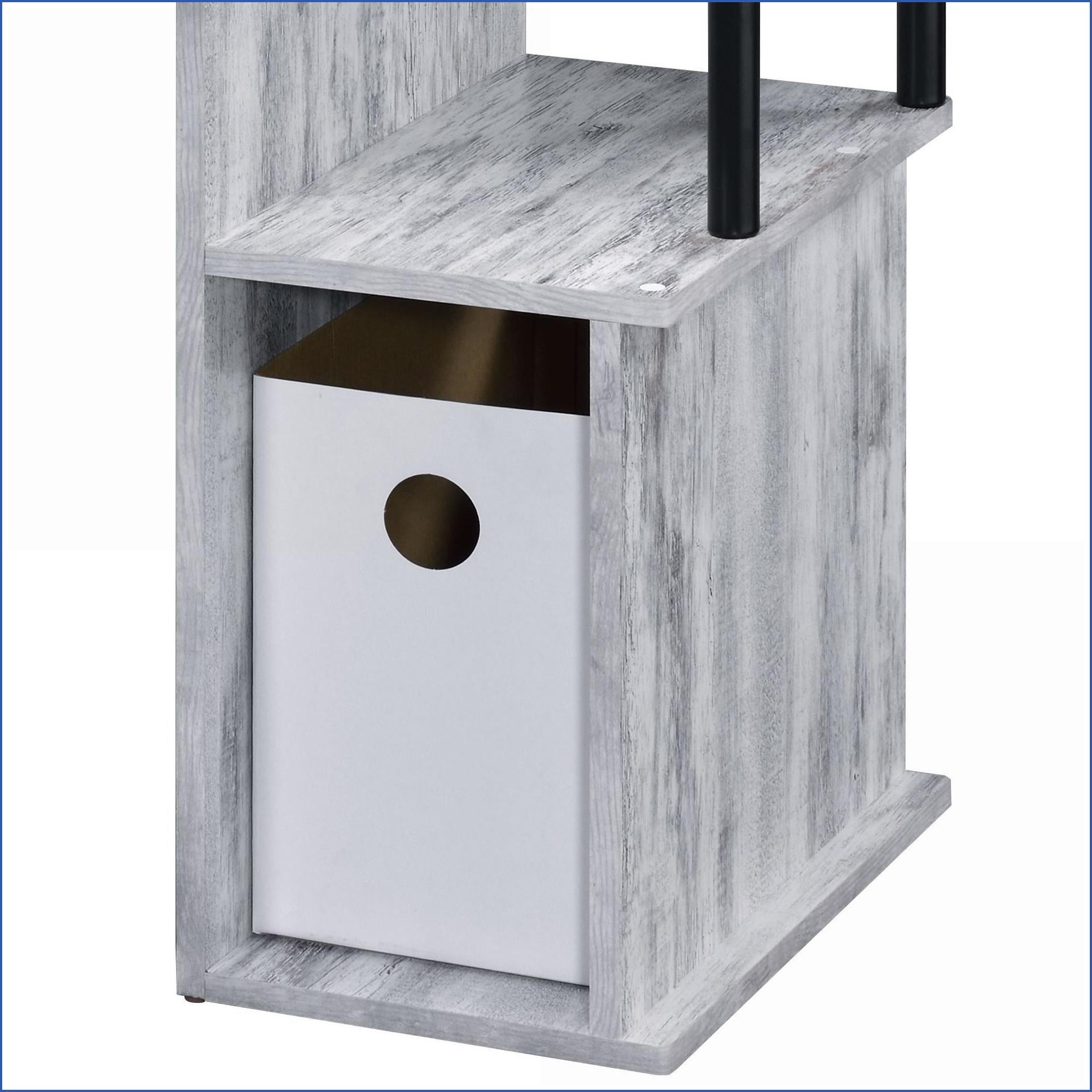 Computer Desks with Keyboard Tray, Storage & Shelf | Antique White & Black | Metal & Synthetic Wood