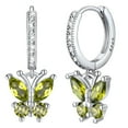 thumbnail image 1 of Pendientes de aro para las mujeres de la moda de joyería de cobre con cristales de colores Elegante Dainty Everyday Wear Accesorios de moda Idea, 1 of 3