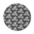 thumbnail image 1 of Abstract Mouse Pad for Computers, Pattern of Irregular Pointy Shapes Striped Elements Monochrome Scene, Round Non-Slip Thick Rubber Modern Mousepad, 8" Round, Charcoal Grey and Pearl, by Ambesonne, 1 of 2