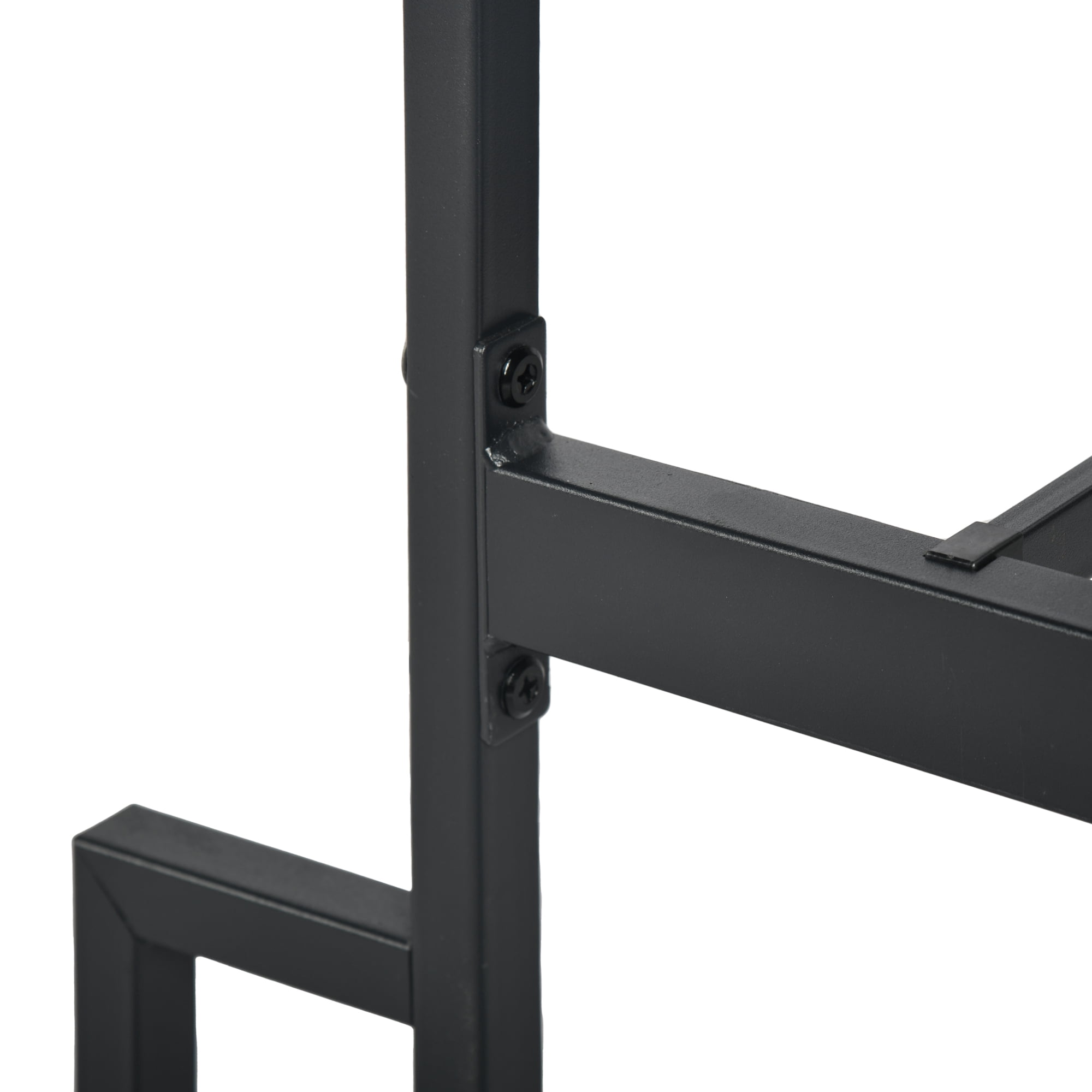 Homy Casa Full Size Metal Bed Frame with Headboard, Built-in Power Outlet, Sturdy Support for Single Beds, Black