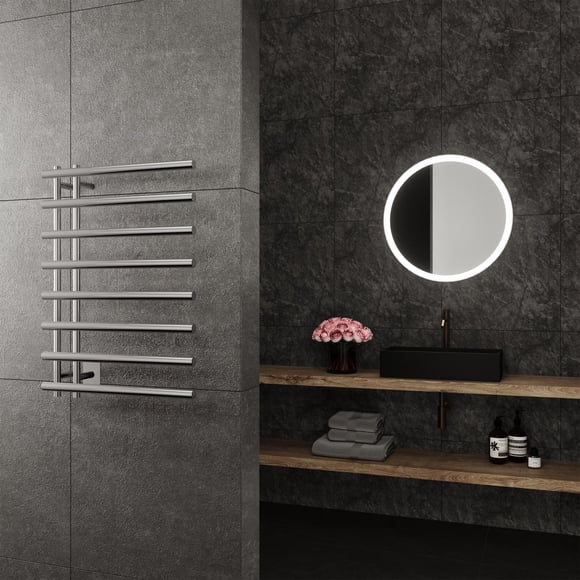 Paris Mirror Leto 8 Bar Towel Warmer Chrome