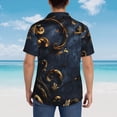 thumbnail image 3 of Lsque Elegant Gold Scrollwork pattern Hawaiian Shirt for Men, Unisex Summer Beach Casual Short Sleeve Button Down Shirts-X-Large, 3 of 9
