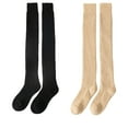 thumbnail image 4 of 2 Pairs of Socks Brown Polyester 2 Pairs Of Wool Stockings Over The Knee Thickened Women's Winter Woolen Warm Women Stockings Autumn And Winter Woolen Coil High Stockings, 4 of 6