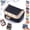Black, variant on Genuine Leather Mini Jewelry Box, Portable Vintage-Inspired Genuine Leather Coin Purse Jewelry Case with Kiss Lock, Mini Travel Ring Box for Women for Earring/Ring/Necklace/Bracelet(Pink)-small