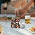 thumbnail image 5 of Yayeee Ashtray with Lid for Cigarette Smokeless Stainless Steel Home Ash Holder, Beige Geometric Eagle, 5 of 7