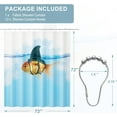 thumbnail image 2 of Shower Curtain Blue, Washable Cloth Funny Fish in Shark''s Clothing Kids Shower Curtain Sets with 12 Shower Curtain Hooks, Cute Waterproof Shower Curtains for Bathroom Decor, 72x72 Inches, 2 of 6