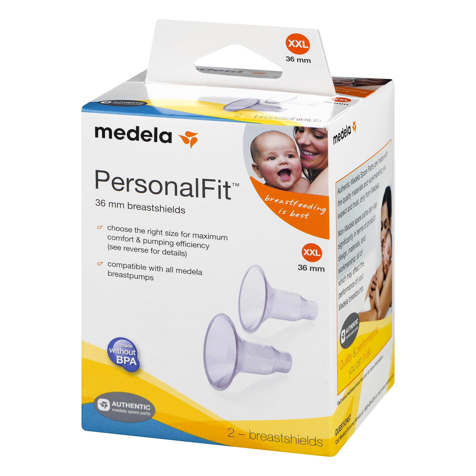 Medela PersonalFit Breast Shields, 24mm, Clear, 87073, Set of 2