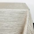 thumbnail image 3 of Your Chair Covers - Ivory 90 x 156 inch Rectangular Crinkle Taffeta Tablecloth for Restaurants, Weddings, Dinner or Birthday Parties, 3 of 4