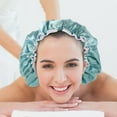 thumbnail image 4 of Weiweiguan 3 Pcs Bonnets de Bain Imperméables à Double Couche Bonnet de Douche pour Cheveux, 4 of 7
