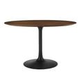 thumbnail image 2 of Modway Lippa 48" Round MDF Wood and Veneer Dining Table in Black/Walnut, 2 of 7