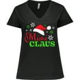 thumbnail image 3 of Inktastic Mimi Claus with Christmas Santa Hat and Snowflakes Women's Plus Size V-Neck T-Shirt, 3 of 5