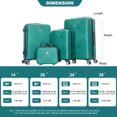 4piece Hardside Luggage Suitcase Set with lightweight ABS, 14 inch