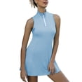 thumbnail image 2 of Women's Casual Yoga Tennis Dress Elastic Fitness Outfit with Pocket Two Piece Set, 2 of 2