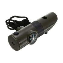 7-in-1 Survival Whistles, Multi-Tool Whistle with Compass Thermometer Lanyard, Green