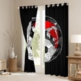 thumbnail image 3 of Manfei Teens Chinese Tai Ji Blackout Curtains Set of 2 (52x84 Each), Japanese Fish Window Curtains, Black White Stripes Curtains and Drapes, Window Curtains Bedroom Decor, 3 of 6