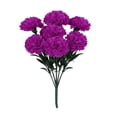 thumbnail image 5 of 1pcs 7 Heads Artificial Carnation Flowers, Faux Silk Flower for Home Decor, PurpIe, 5 of 6