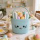 thumbnail image 1 of Cesta de almacenamiento tejida a mano con forma de conejo | Cesta decorativa de Pascua para la decoración navideña | Organizador para el hogar: dormitorio, sala de estar o habitación infantil, 1 of 6