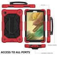 thumbnail image 5 of Dteck Kids Case for Samsung Tab A7 Lite 8.7" SM-T220 SM-T225, Heavy Duty Rugged Shockproof Case with Adjustable Hand Strap, Carrying Shoulder Strap, Rotating Kickstand, Red + Black, 5 of 6