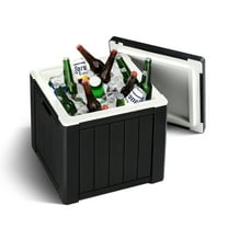 UBesGoo 10-Gallon Outdoor Cooler Table - Portable Ice Bucket Side Table with Built-in Handle, Ideal Ice Cool Bar End Table for Camping, Beach, Picnics, Parties & Poolside