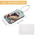 thumbnail image 5 of Sloth Square PU Leather Luggage Tags - 2 Pack with Privacy Cover and Stainless Steel Ring - Suitable for Travel, Backpack, Handbag - Suitcase Tags, Travel Tag, 5 of 7