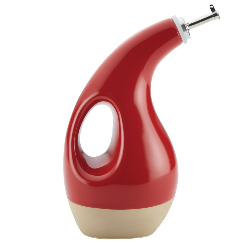 Rachael Ray 24Ounce Collection Stoneware EVOO Dispensing Bottle, Red
