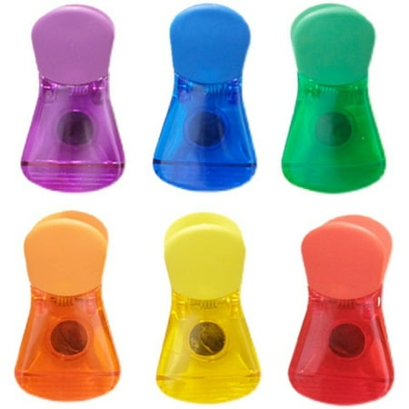 

Happon Bag Clips with Magnet 1 Pack 6 Assorted Bright Colors Magnetic Clips for Refrigerator Magnet Clips Chip Clips Bag Clips for Food Storage Snack Bags and Food Bags