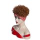 thumbnail image 2 of Peluca de estilo africano, rizada, corta, marrón, hinchada, afro, 30 cm, 300 g, 2 of 3