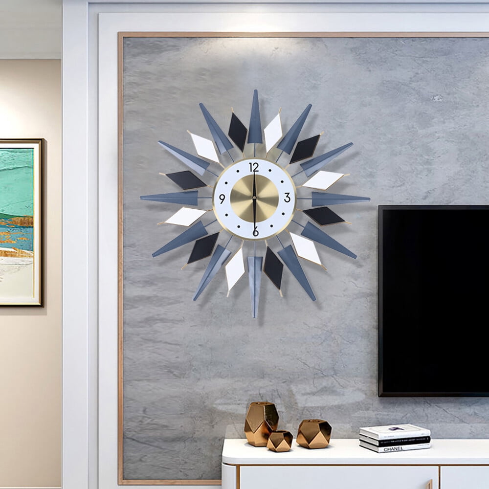 60*60cm Multicolor Wall Clock Iron&Aluminum Modern Decorative Wall Clock for Living Rooms Bedrooms Sitting Rooms