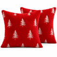 thumbnail image 7 of LOMYOLO Christmas Pillow Covers 18x18IN Set of 2,Soft Faux Fur Throw Pillow Case with Embroidered Christmas Tree, Holiday Decorative Pillowcases for Couch Sofa Bed Farmhouse Winter Xmas Decor-RED, 7 of 7