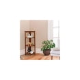 thumbnail image 2 of HomeStock Natural Beauty 4-Shelf Corner Folding Bookcase, Office, Living Room, Bedroom, Library, Study Room, 38.75"D x 12.5"W x 12.5"H, Sturdy Shelved Bookcase, Corner Bookcase-Color:Honey Oak, 2 of 10