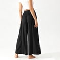 thumbnail image 6 of Guluxicc Women's Cotton Pants with Pockets Elastic Waist Drawstring Wide Leg Trousers for Everyday Wear Summer Casual Outfits, 6 of 7