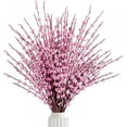 thumbnail image 1 of Nvzi 10 flores artificiales de jazmín de 75 cm de largo, ramo de flores falsas, ramas secas de jazmín artificial (rosa), 1 of 5