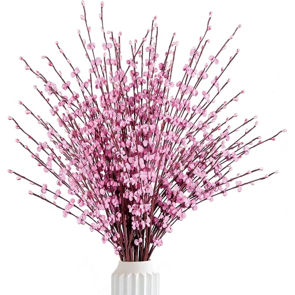 Namzi 10 Pcs 29.5’’ Long Artificial Jasmine Flowers Tall Fake Flower Bouquet Faux Jasmine Plants Dry Branches(Pink)