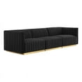 thumbnail image 2 of Modway Conjure Channel Tufted Performance Velvet Sofa in Gold/Black, 2 of 5