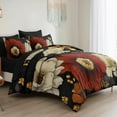 thumbnail image 6 of 7 Pieces Bed in a Bag Black Floral Comforter Set Queen Size Boho Flower Bedding Sets Lightweight for All Season, 6 of 7