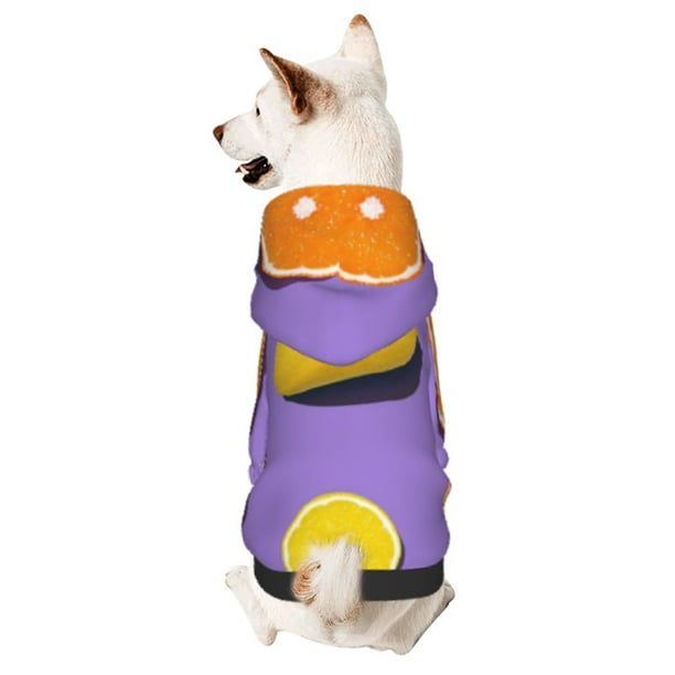 Fotbe Yellow Lemon And Orange Sudadera con Estampado para Perros Pequeños – Suéter con Capucha para Mascotas, Tela Suave de Forro Polar con Bolsillo-Large