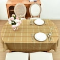 thumbnail image 5 of Gold Plaid Tablecloth Waterproof Table Cloth Oval Elegant Plaid Tablecloths for Daily Use Home Dining Room Kitchen 60x84 Inch, 5 of 6