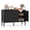 Black, variant on Gymax 47'' Vintage Buffet Sideboard Cabinet w/3 Drawers 2 Cabinets Adjustable Shelves Green