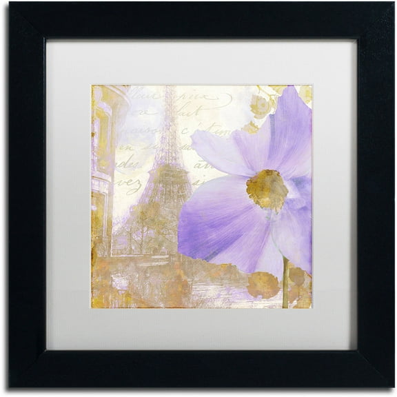 Trademark Fine Art "Purple Paris I" Canvas Art by Color Bakery White Matte, Black Frame