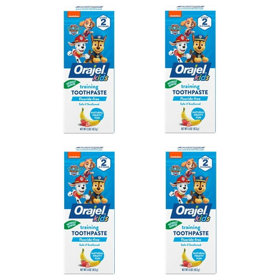 4 Pack - Orajel Toddler Training Toothpaste, Fruity Fun, 1.50 oz