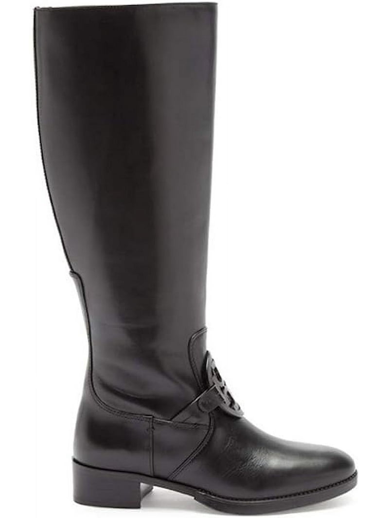 ロングブーツ TORY BURCH Black Leather Miller Ankle Boots Tory Burch Miller Boots Leather Pull On (8.5, Black