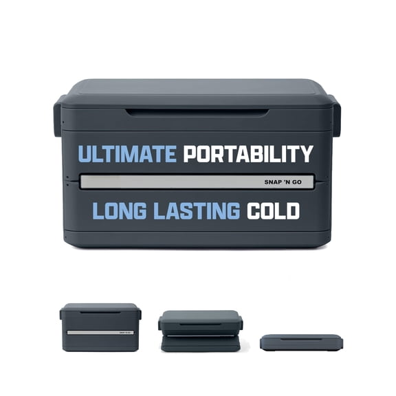 Collapsible Hard‑Sided Cooler, Portable Ice Cooler with Removable Waterproof Liner, Quick Set‑Up & Space‑Saving, 55‑Hour Cold Retention, Mussel Grey