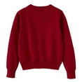thumbnail image 4 of YWOAGH Girls Knitted Cardigan Sweaters Outerwear Soft Cozy Long Sleeve Button Front Casual Warm Pullover Top for Kids Red 5-6 Years, 4 of 4