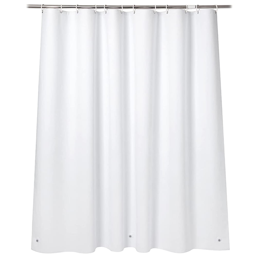 Waterproof Shower Curtain Polyester Fabric Bath Curtains Mould Proof Hooks 