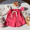 thumbnail image 2 of GiLiling Girls Casual Knit Shorts, Elastic Waist Drawstring Side Pockets Comfy Summer Shorts for Kids Active Wear (Hot Pink, 18-24 Months), 2 of 6