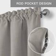 thumbnail image 6 of Beige Striped Farmhouse Short Window Curtain Valances, Grey Geometric Minimalist Modern Artwork Rod Pocket Kitchen Valances for Living Room Bedroom Bathroom Cafe 60" x 18", 6 of 8
