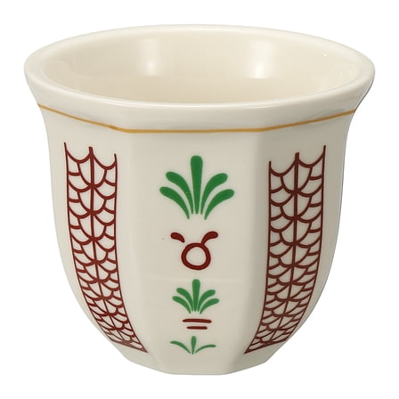 Uxcell Arabic Coffee Cup, 8.5 oz Ceramic Tea Cups Espresso Coffee Mug for Latte Cappuccino Milk Office Home Party Gifts, (White/Red, Style A)