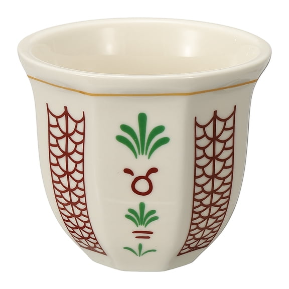 Uxcell Arabic Coffee Cup, 8.5 oz Ceramic Tea Cups Espresso Coffee Mug for Latte Cappuccino Milk Office Home Party Gifts, (White/Red, Style A)